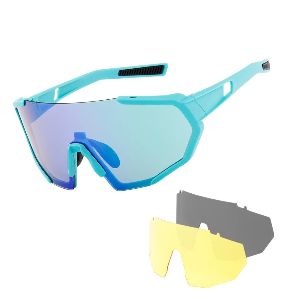 European and American Cross-Border Cycling Glasses, Fashionable Large Pieces, Colorful Replaceable Marathon Windproof Sports Glasses, Polarized Glasses