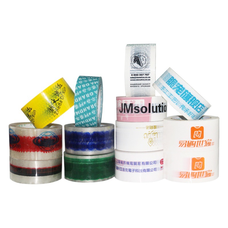 Warning words sealing box with factory sealing express packaging transparent belt spot printing LOGO tape wholesale