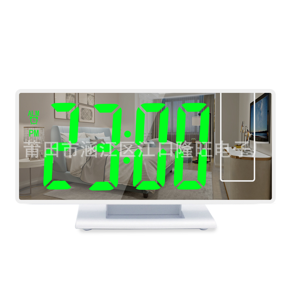 Picture of Amazon mirror multi-function LED projection clock student silent color screen desk clock electronic digital smart alarm clock