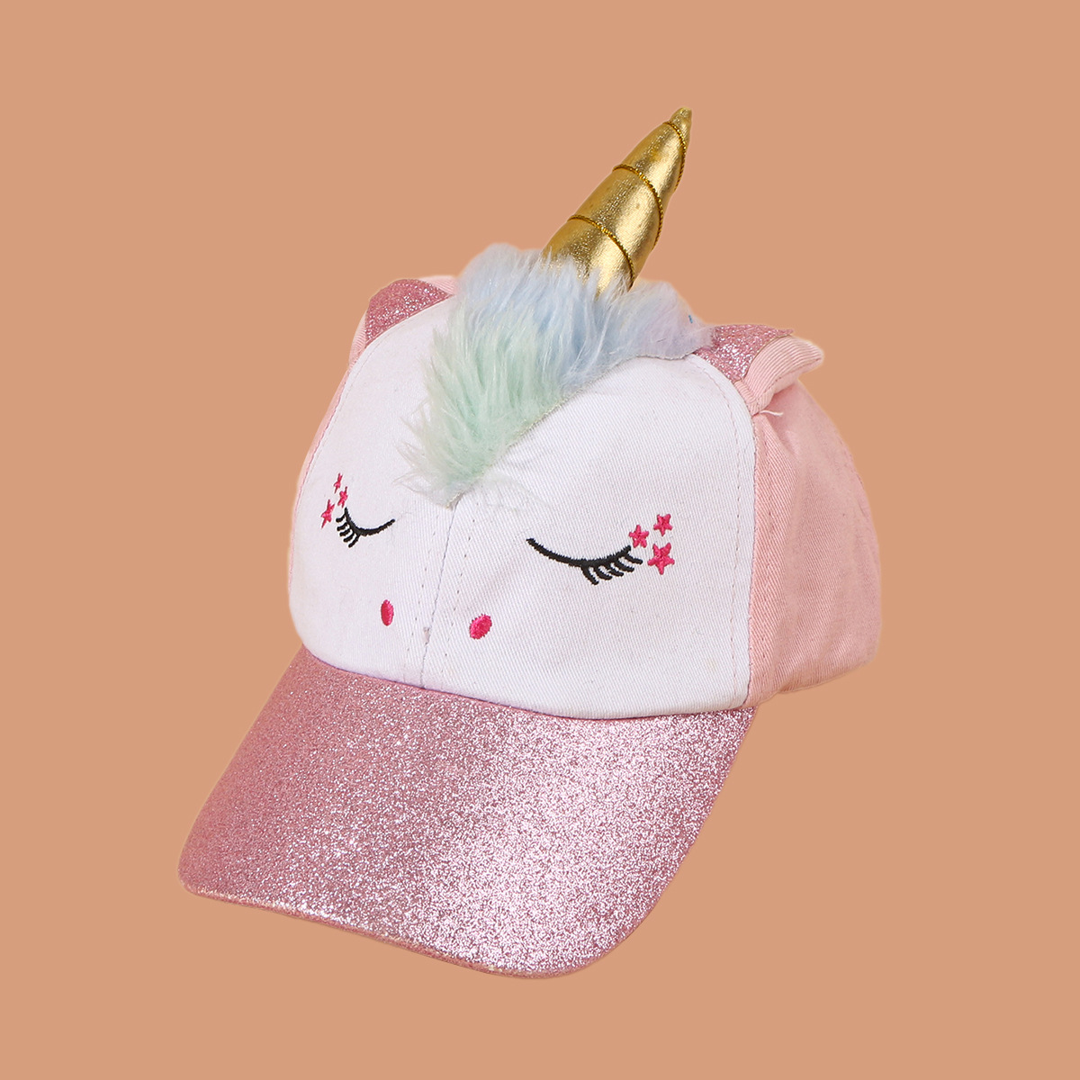 Picture of Korean Style Fashionable Sunshade Trendyy Peaked Cap Japanese Style Popular Kidsren's Hat Cute Unicorn Baseball Cap for Baby Girl