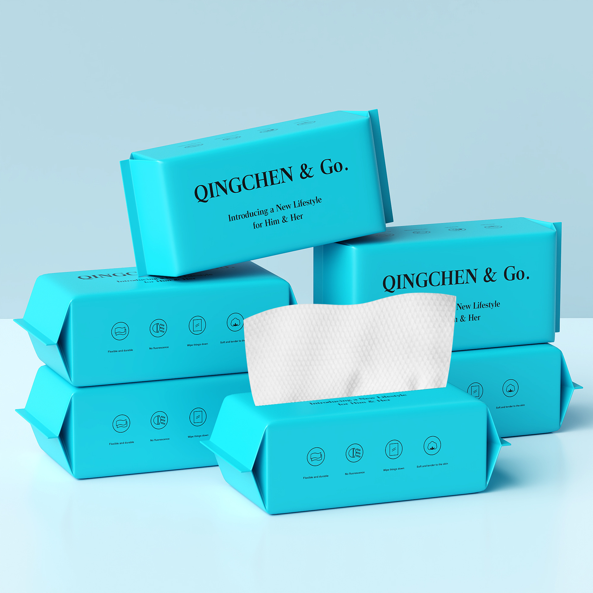 Picture of Wash towel disposable thickened disposable cotton soft face cleansing towel dry and wet dual-use face cleansing towel English packaging wholesale