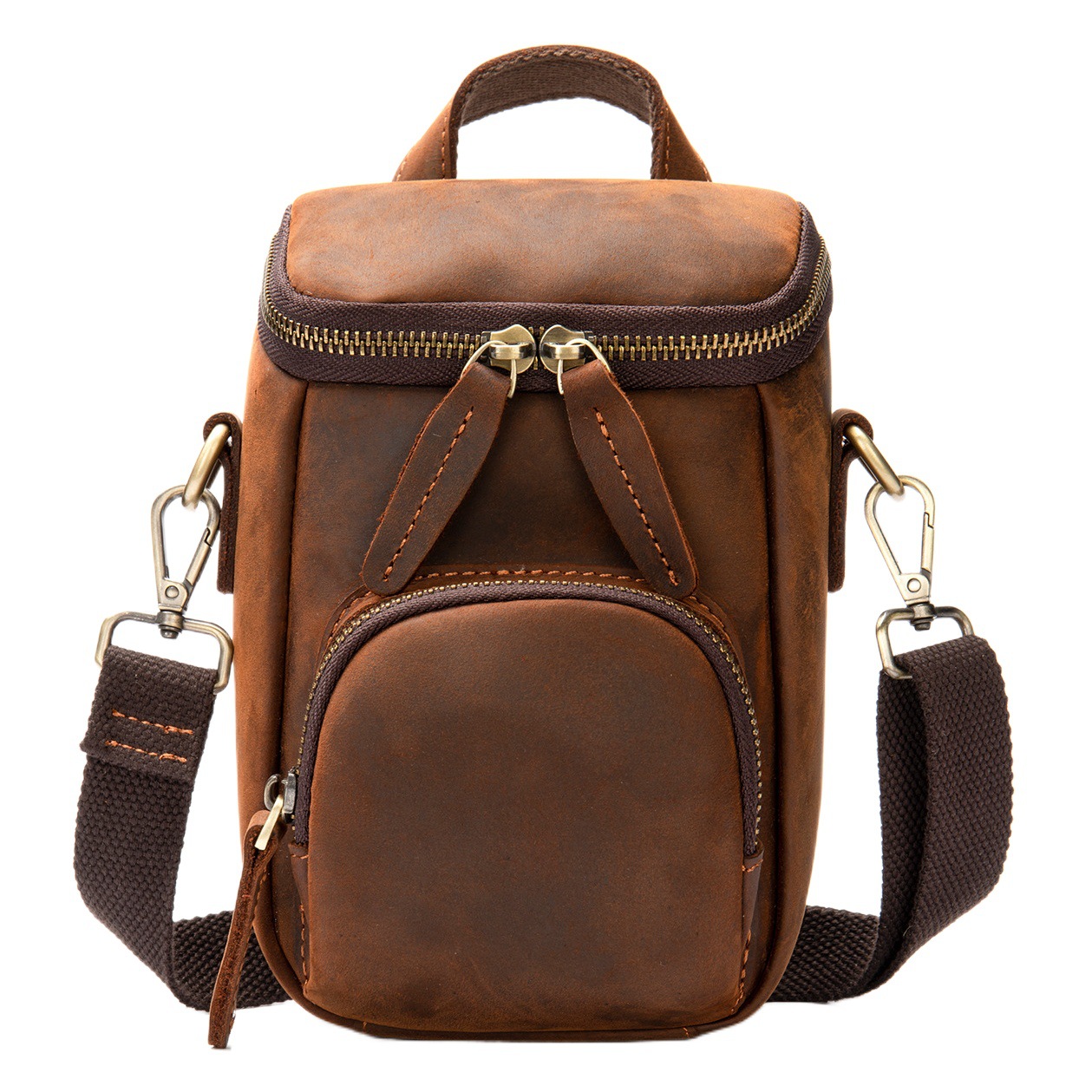 Crossbody Bag Boys Large Capacity Men's Bag Wholesale Shoulder Bag Crossbody Bag Crazy Horse Leather Men's Shoulder Bag