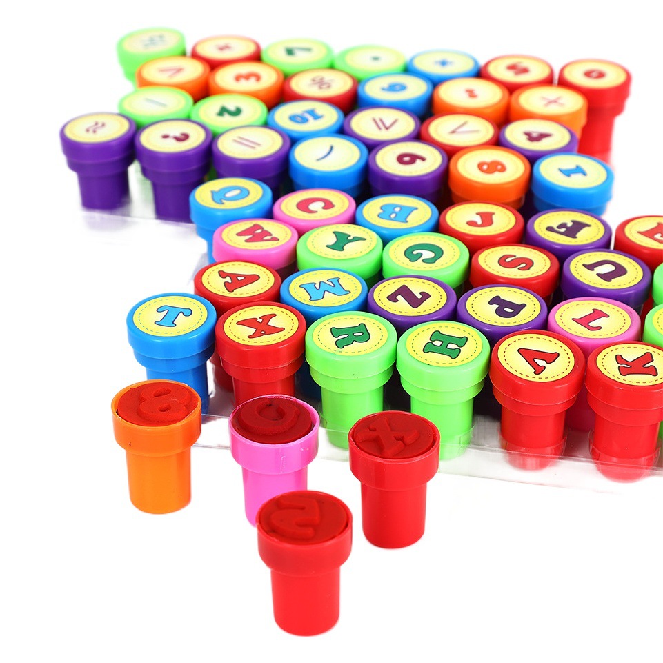 26 Cartoon English Alphabet Stamp Stamp No Inkpad Toy Stationery Colored Cute Digital Stamp