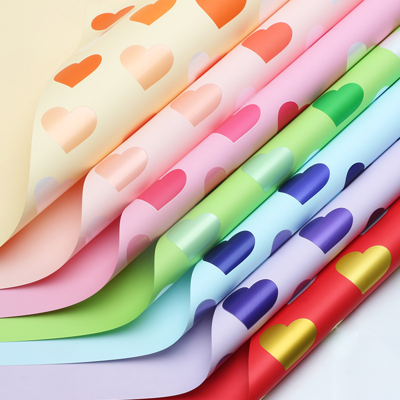 Huaxi Neon Love Flower Wrapping Paper Waterproof Pearl Film Gift Bag Flower Paper Ouya Paper Flower Shop Flower Shop Flower Material