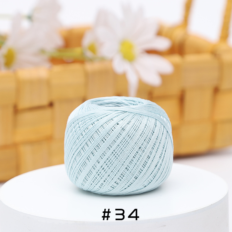 Picture of Warm Color No.10 Lace Strongly Twisted Mercerized Pearl Egyptian Long-staple Cotton Handmade Micro-hook Hand-bow Ball 20g Wool Ball