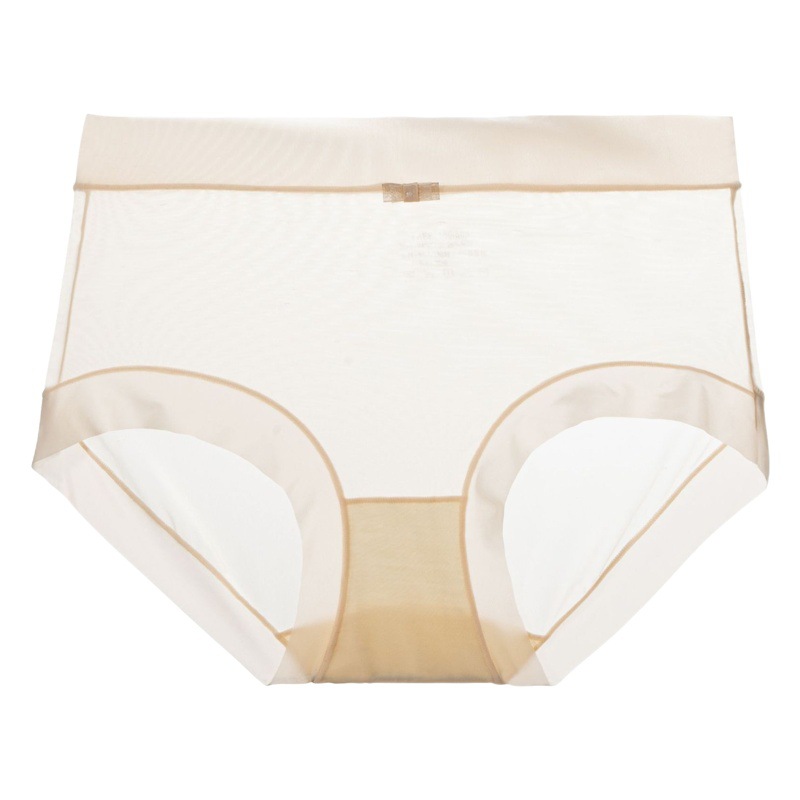 Summer New Ice Silk Women's Mid-waist Panties Women's Lightweight Breathable Refreshing and Comfortable Pure Cotton Bottom Triangle Panties Women