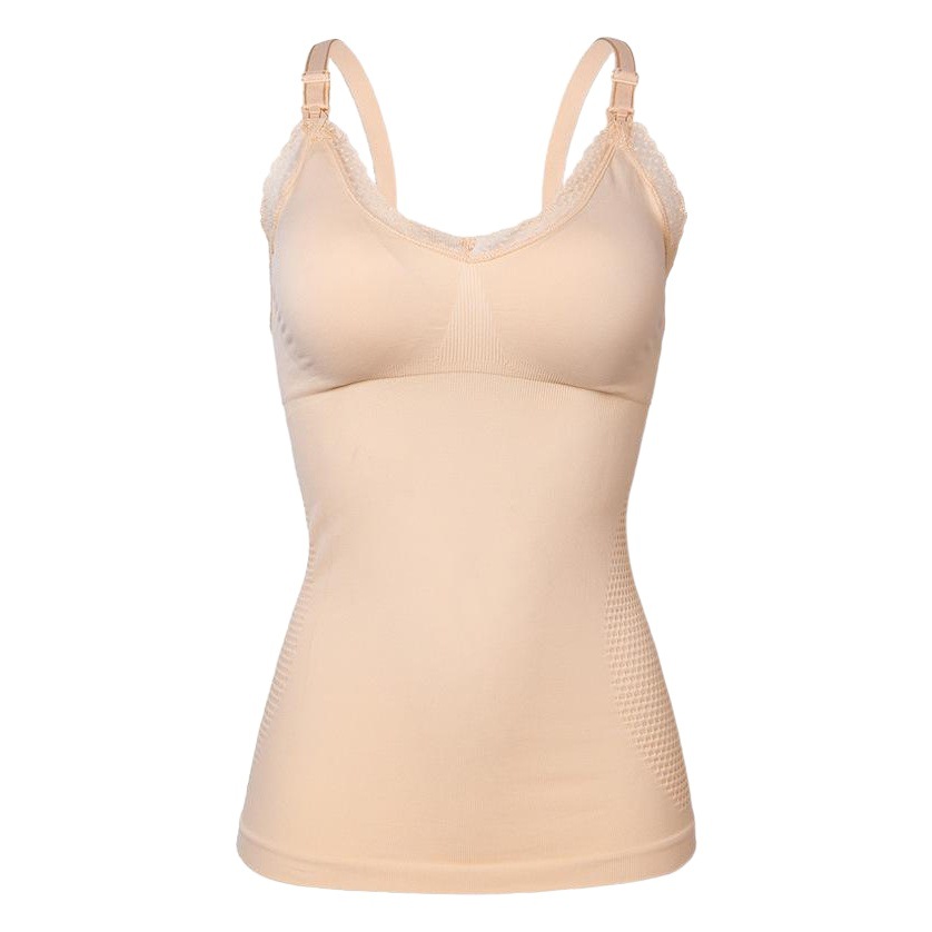 Body shaping underwear postpartum belly contracting top nursing strap lace vest open button nursing underwear women's bra