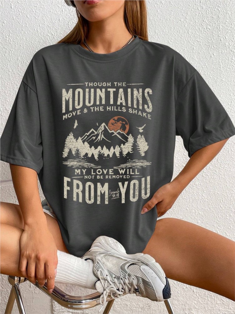 Summer Retro Street European and American T-shirt Fashion Printed Short Sleeve
