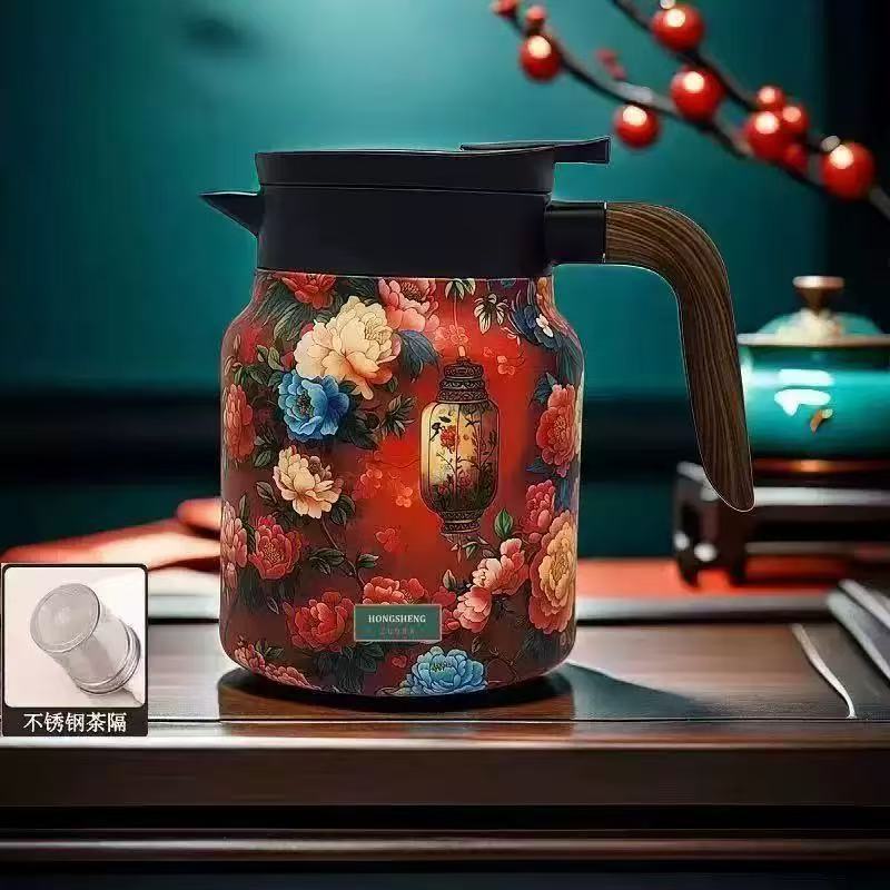 Picture of New super large capacity 316 stainless steel stewed teapot smart household pot handle insulation pot gift pot