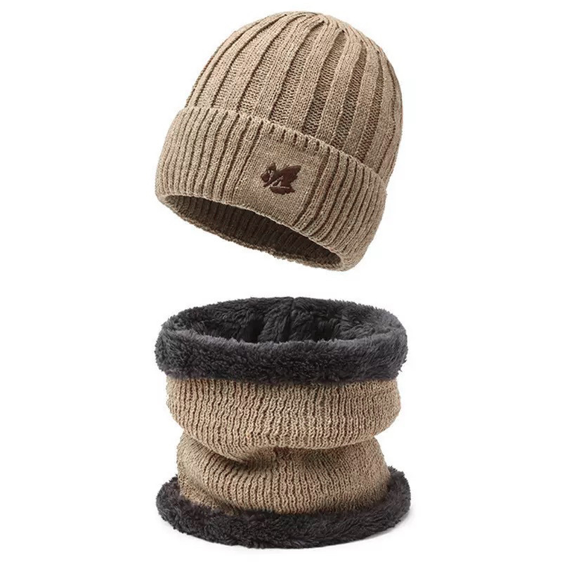 Picture of Hat Unisex Knitted Hat Scarf Hat Two-Piece Cap Ear Protection Cap Cycling Cold-Resistant Warm suit