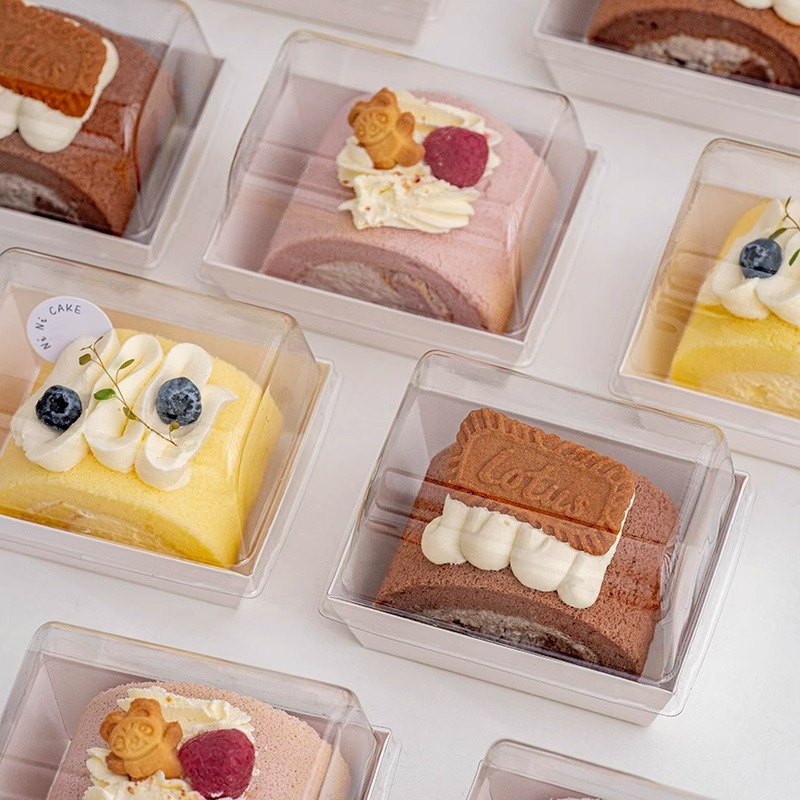 Internet-famous towel roll cake quilt roll box packaging mousse pastry box cut dessert box baking packaging box