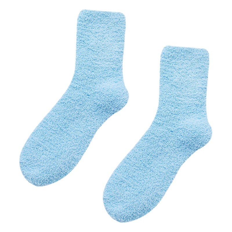 22 color flat women socks coral fleece home floor socks thickened half velvet autumn and winter plush socks wholesale