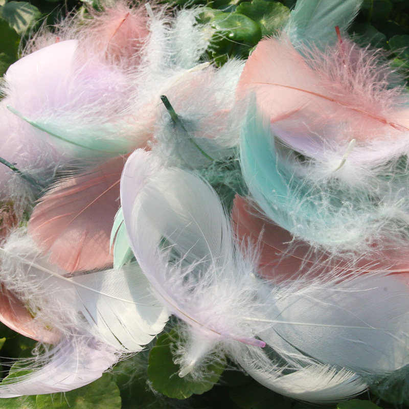 Picture of diy handmade color floating feather goose feather dream catcher wave ball gift box filling decoration materials