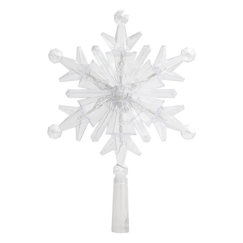 Cross-border wholesale led snowflake tree top star decoration tree top star vertical five-pointed star Christmas decoration supplies ornaments