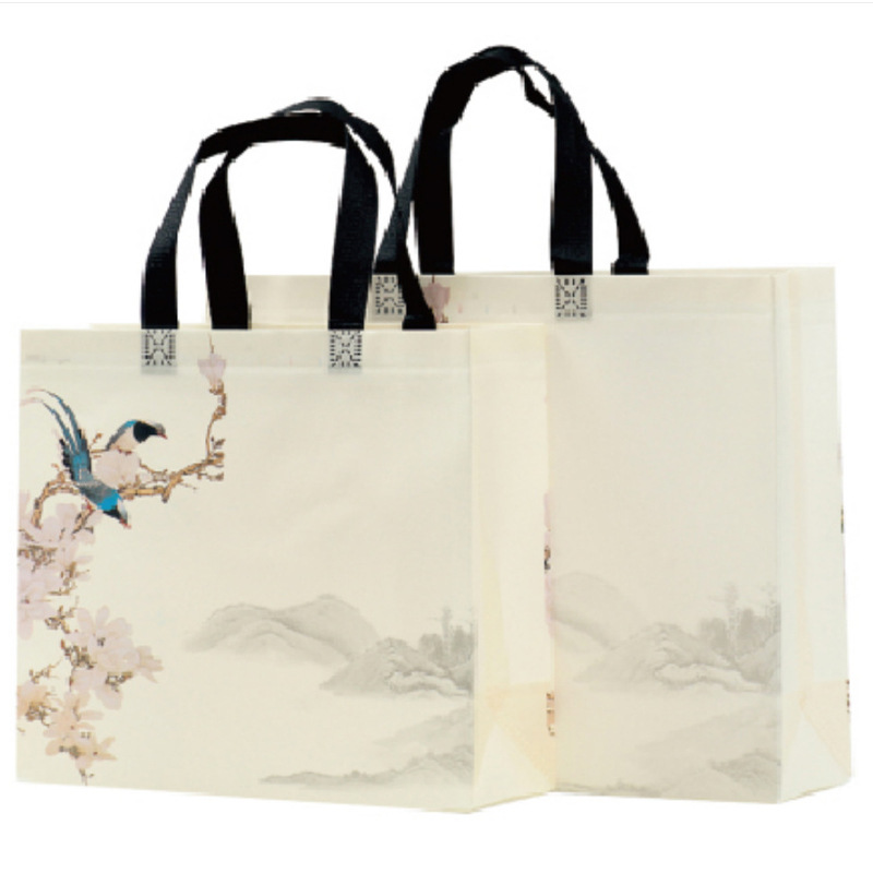 Guofeng coated non-woven clothing cheongsam bag custom LOGO national tide gift bag color printing advertising non-woven antique