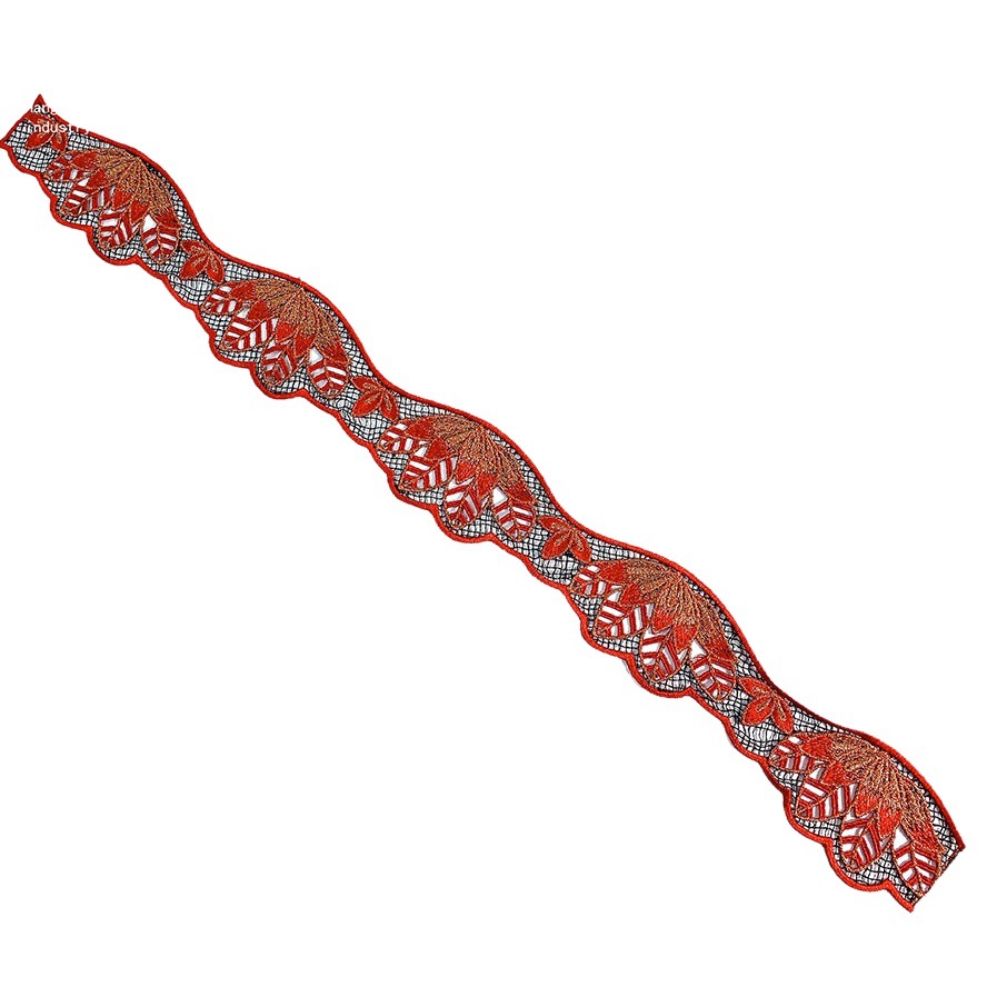 New Chinese-style Lace Sticklish Beauty Feeling Leaf Clothing All-match Embroidery Fine Thread Machine Embroidery Flower Bar Code Lace