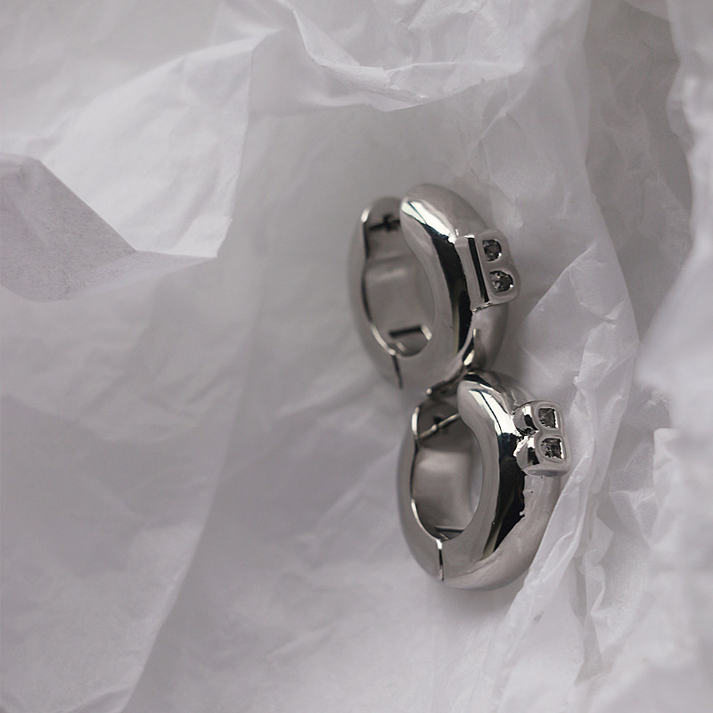 Picture of European and American B Letter Earrings 2020 New European and American Style Earrings Simple Small Cold Earrings Earrings for Women