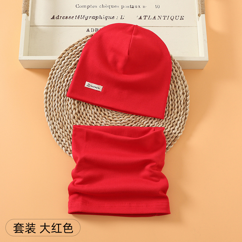 Picture of New baby double hat suit warm Amazon foreign trade wholesale printing children's scarf hat suit