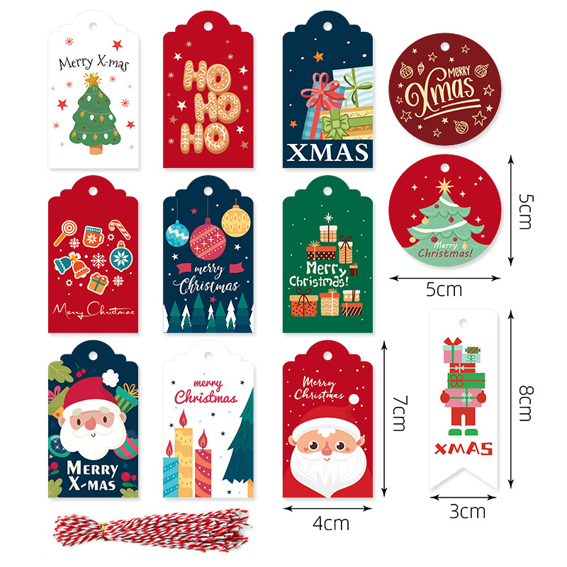 Cross-Border Spot Christmas Tag Holiday Gift Decoration Label Card Baking Tag Christmas Holiday Card