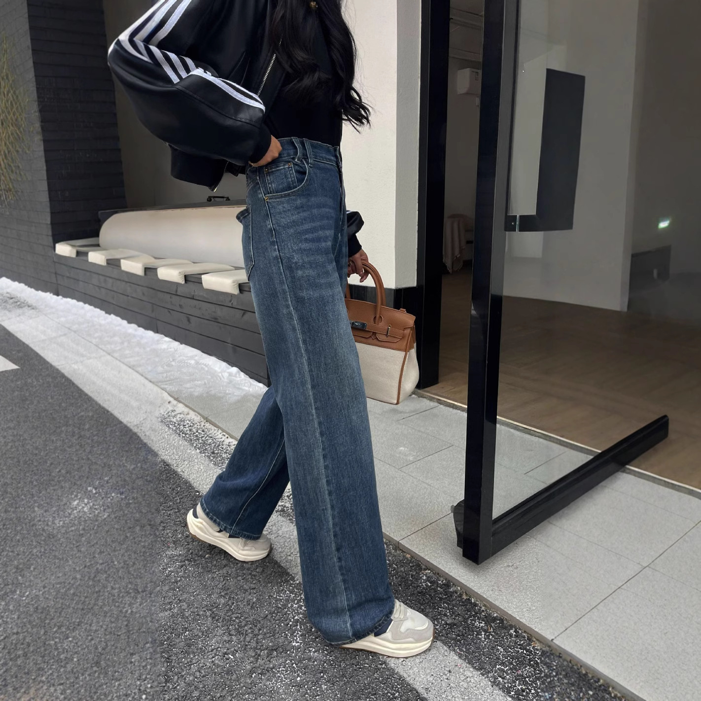 Spring and Autumn New Fat Sister mm plus size Jeans Plus Fat Plus Stretch Straight Pants Slimming Shake Fast Cross-border Special