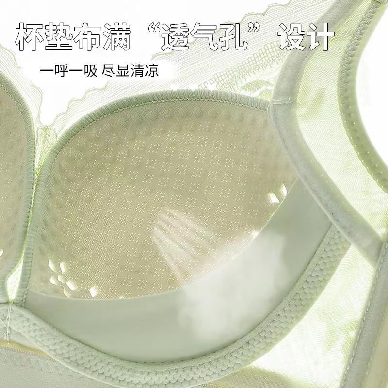 Picture of Summer Women's Thin Bra with Side Breast Gathering, Anti-Sagging, Lifting, Breathable, Air-Conditioned Hole Cup, Adjustable Bra
