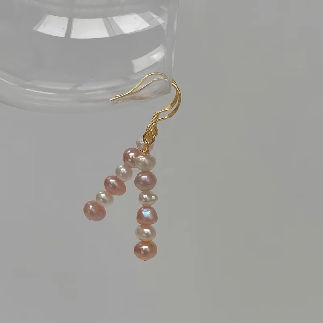 Super Fairy Gentle Purple Natural Light Water Drop Earrings Long Women's Hand-made Light Pink Mori Earrings Women's Ins Super Fairy Earrings