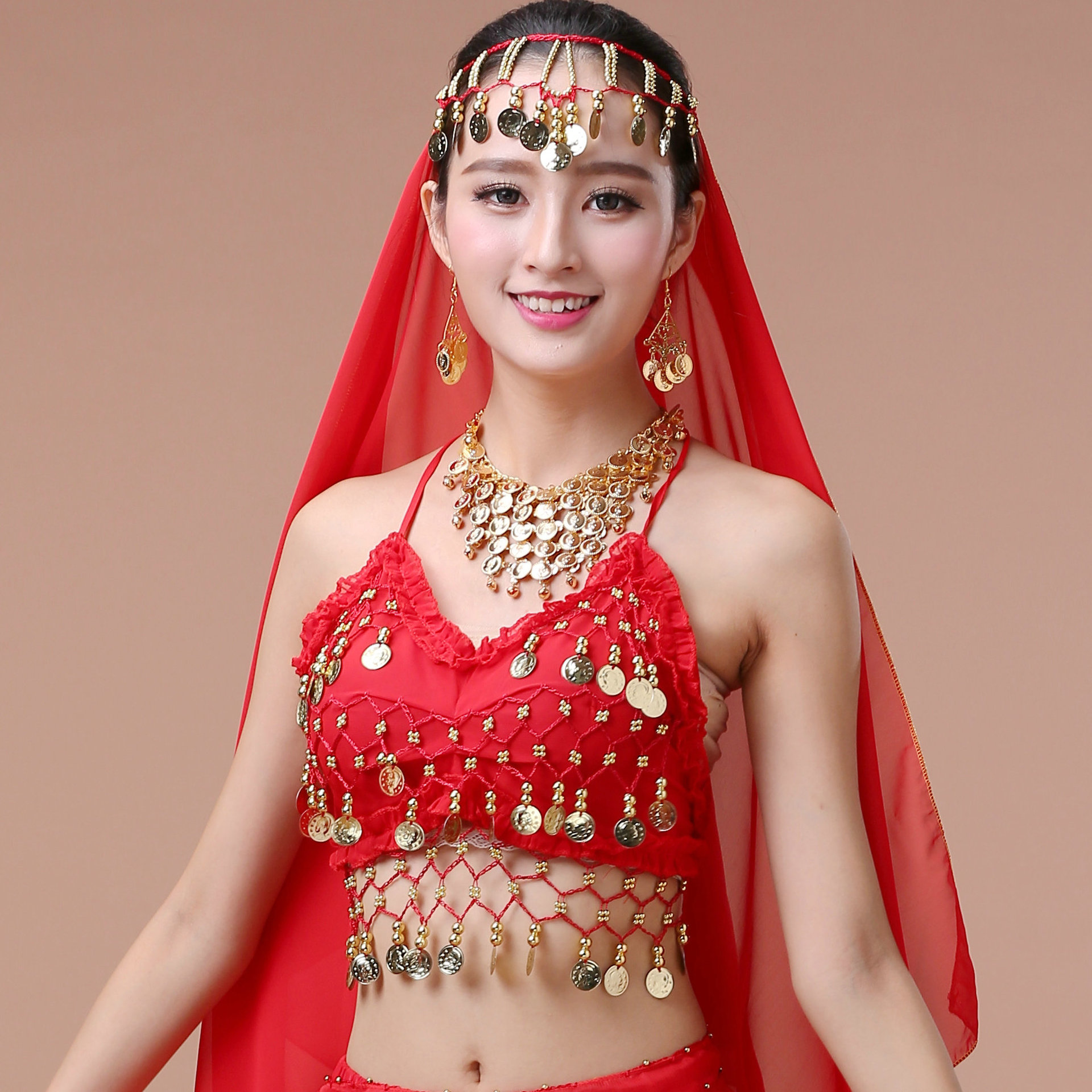Belly Dance Costume Indian Dance Practice Costume New Style Belly Dance Top Sexy Lotus Leaf Bra