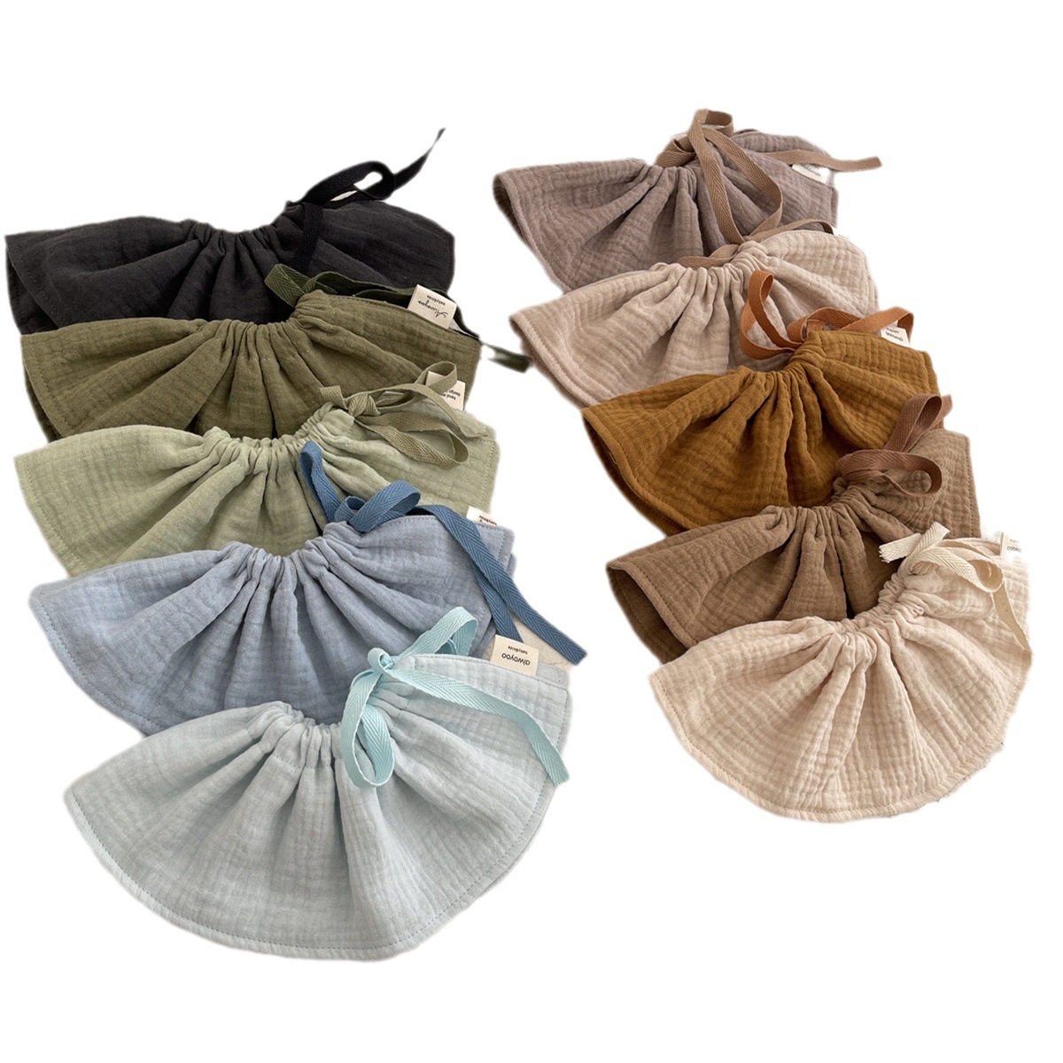 Picture of Baby 4-Layer Cotton Gauze Bib with Tie, 360-Degree Anti-Spit-Up Bib for Infants