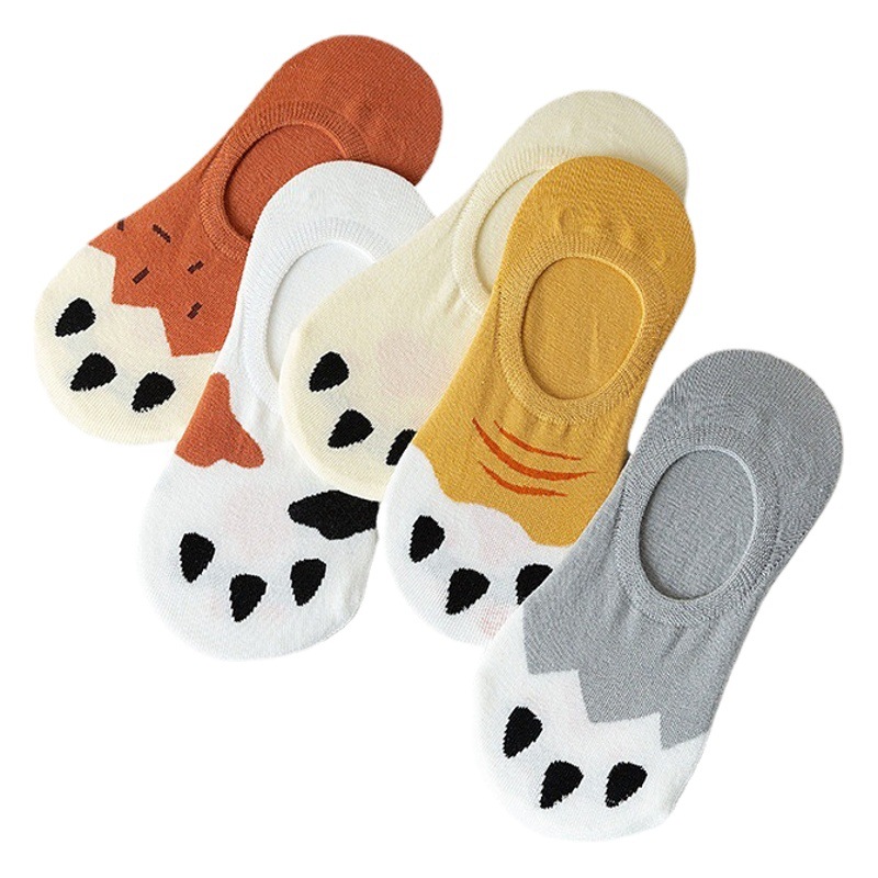 Spring and Summer New Cat Claw Boat Socks Cotton Women's Socks Cartoon Shallow Mouth Invisible Socks Cute Breathable Socks Thin Section