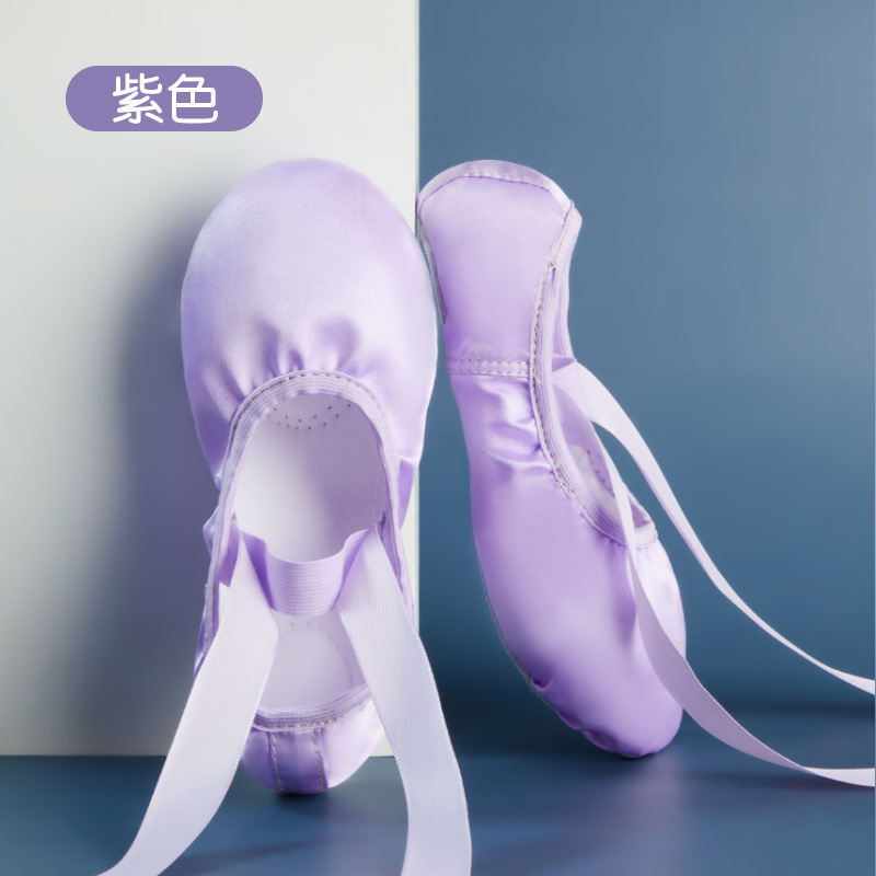 Children dance shoes satin strap girls dance shoes cat claw exercise shoes ladies ballet toe shoes wholesale