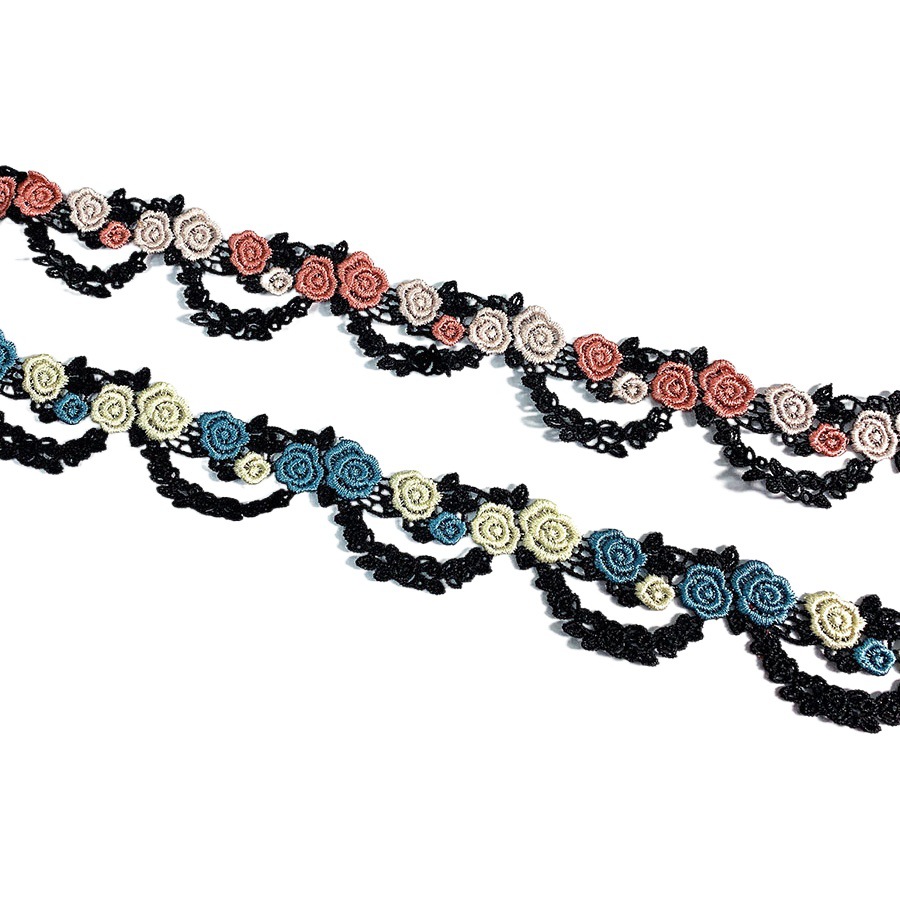 3.5CM offline explosions color women's embroidery three-dimensional women's lace Chinese dress embroidery quality bar code lace