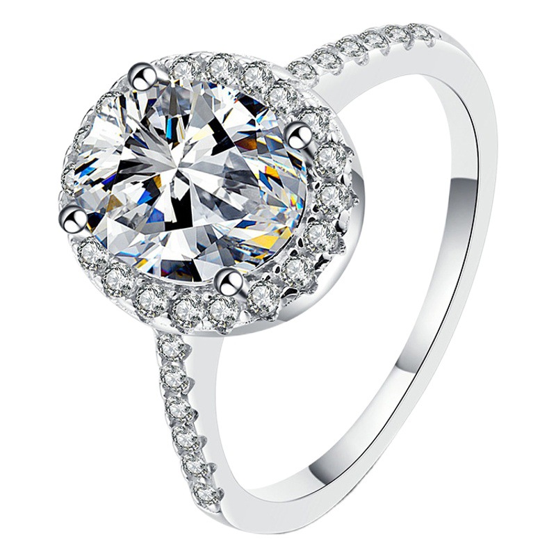 S925 Sterling Silver Ring for Women Temperament Pigeon Egg Ring Moissanite 1 karat 2 karat Wedding Ring for Women