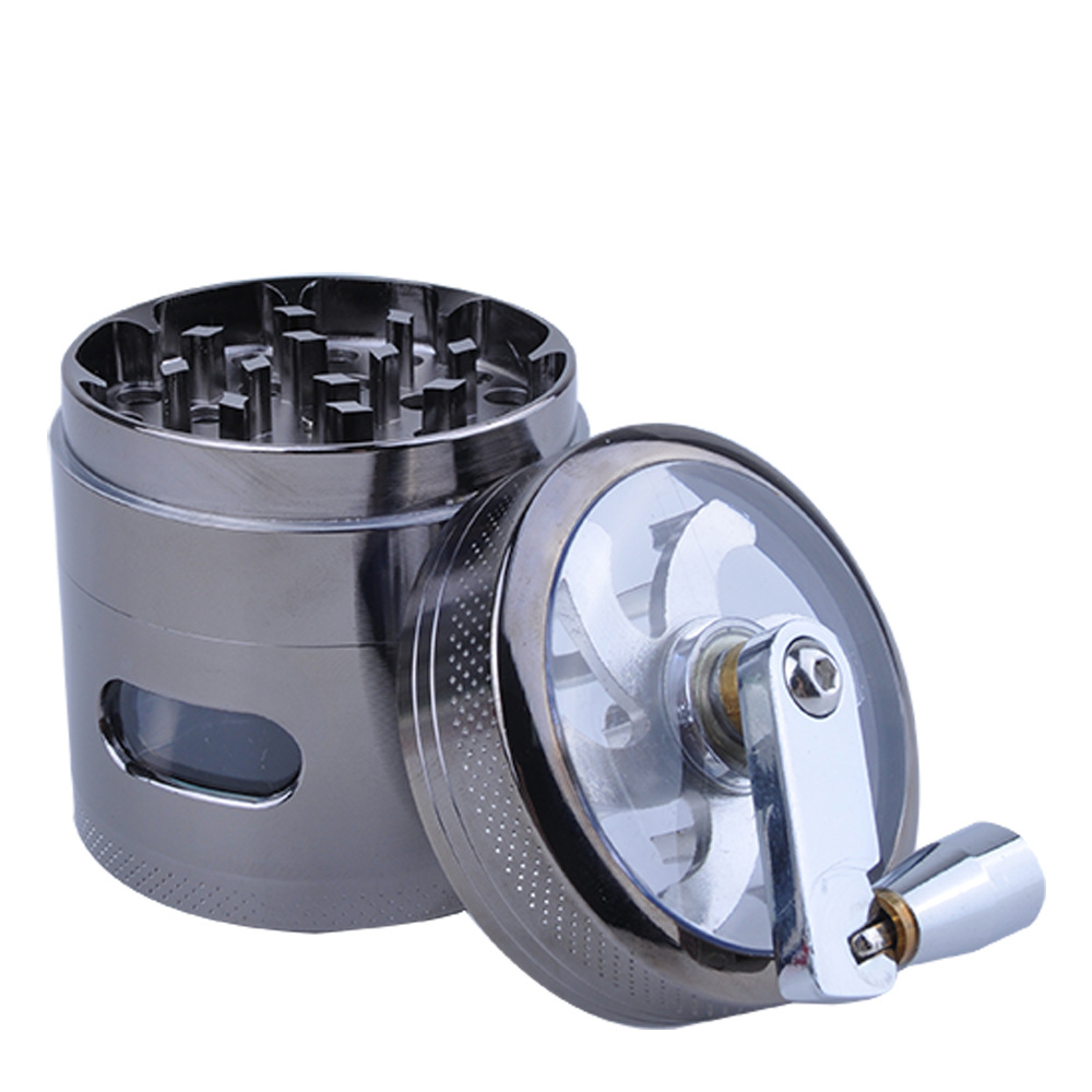 63mm4 layer hand-cranked cigarette grinder cigarette breaker cigarette grinder hand-rolled tobacco machine bucket grinding tool can be used to send AliExpress