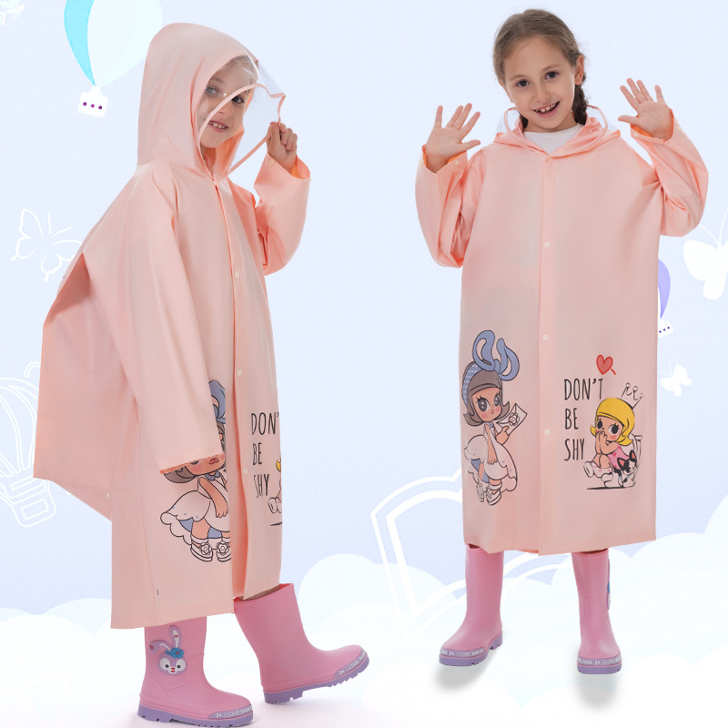 Picture of Kidsren's Whole Body Primary and Secondary School Students' Enlarged Schoolbags Baby Ponchos Thickeneded Long Waterproof Kindergarten Raincoats
