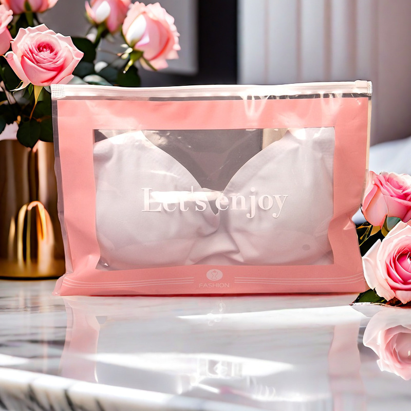Leggings Packing Bag Bra Leather Pants PE Transparent Bag Children Leggings Pantyhose Stockings Cross Zipper Bag
