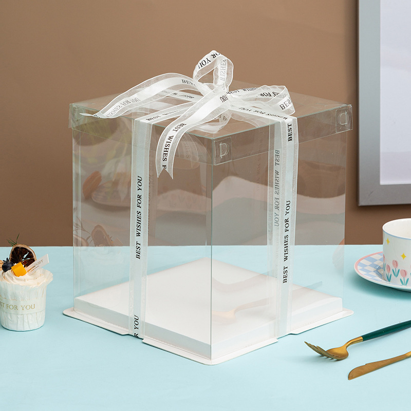Picture of Wholesale transparent cake box 4 inch 6 inch 8 inch 10 inch 12 inch birthday cake box baking box height