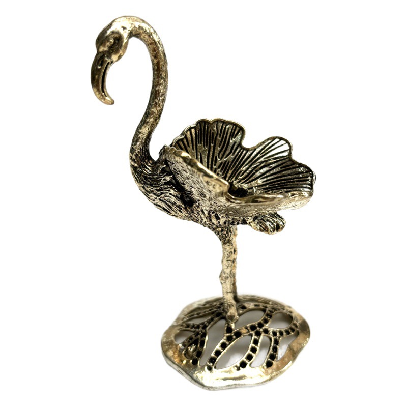Crystal Ball Crafts Base Ball Holder Egg Carving Holder Metal Flamingo Retro Old Ornament Exotic Bracket