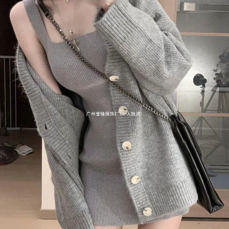 Picture of Hip-Hugging Dress for Women 2026 New Style Petite Pure Desire Style Core-Spun Yarn
