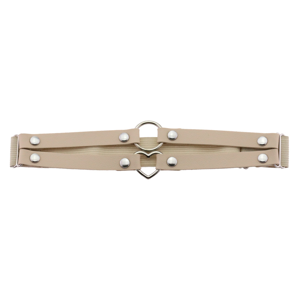 Picture of Cross-border personality temperament sexy punk style double-line ring leather thigh ring peach-shaped love-shaped elastic garter belt