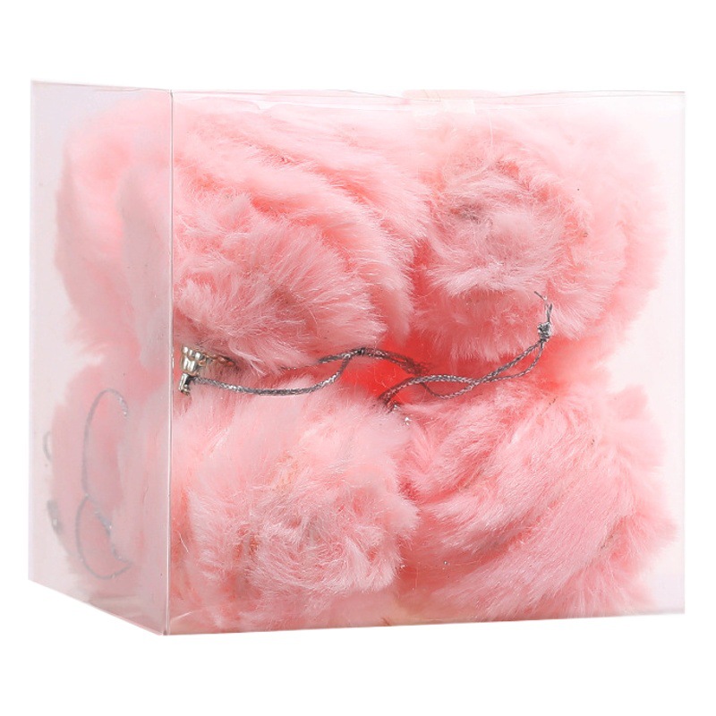 New Plush Christmas Ball Foam Ball 6cm 7cm 8cm Red Pink Blue Christmas Tree Pendant Pendant