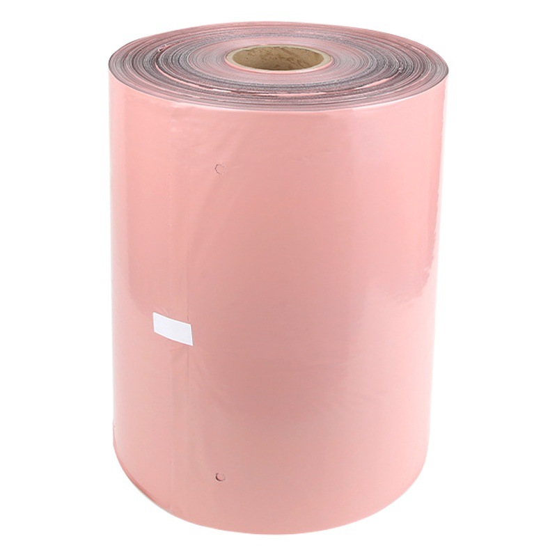 Pink roll express bag unilateral pre-opening automatic e-commerce packer clothing packing bag live express bag