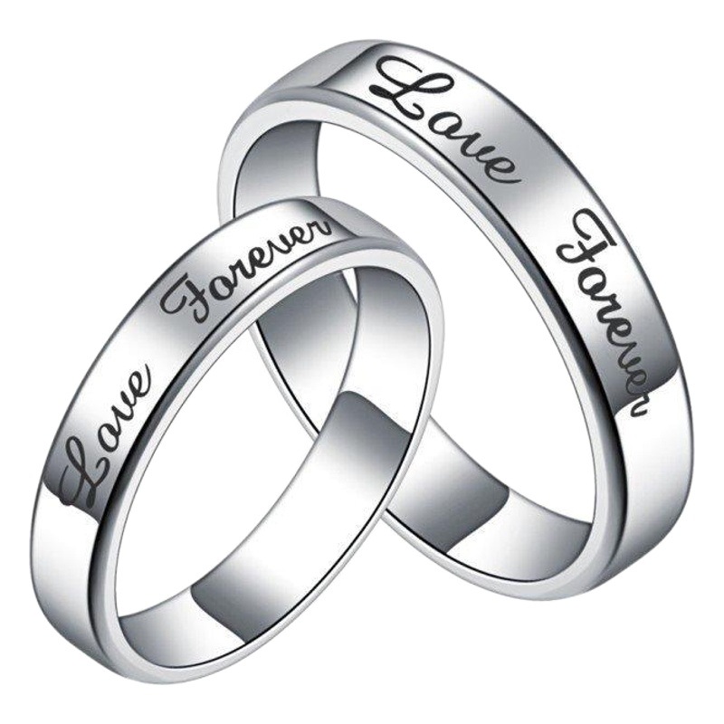 Eternal love couple ring a pair of S925 silver ring for men and women Korean style fashion jewelry for girlfriend
