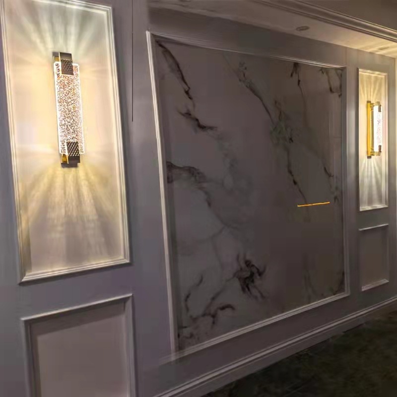 Picture of Overseas generation light luxury crystal wall lamp living room TV back wall lamps post-modern corridor corridor room bedroom wall