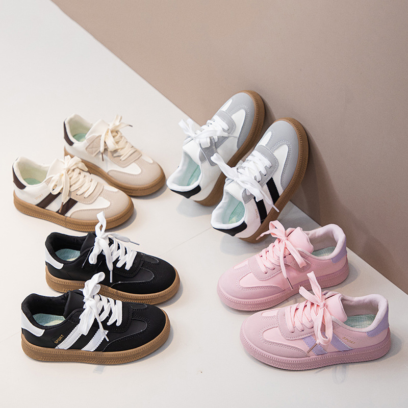 Wholesale Spring New Children's Board Shoes Flat Flat Heeled Casual Shoes Lace-up Boys Classic Single Shoes Pupil Shoes