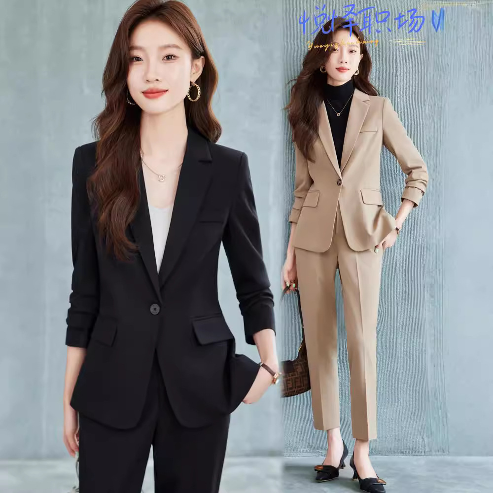 Grey Suit suit Women 2025 New Spring and Autumn Temperament Work Clothes Professional Dress Autumn Casual Suit Jacket