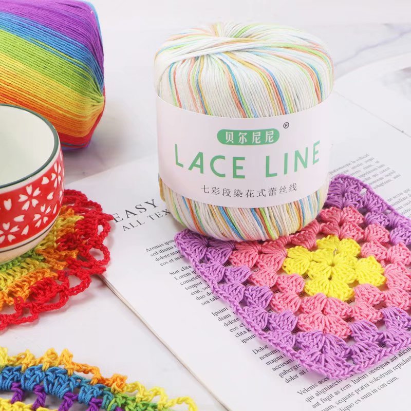 No.3 segment dyed lace thread handmade diy doll thread sweater shawl thread in fine wool ball factory wholesale