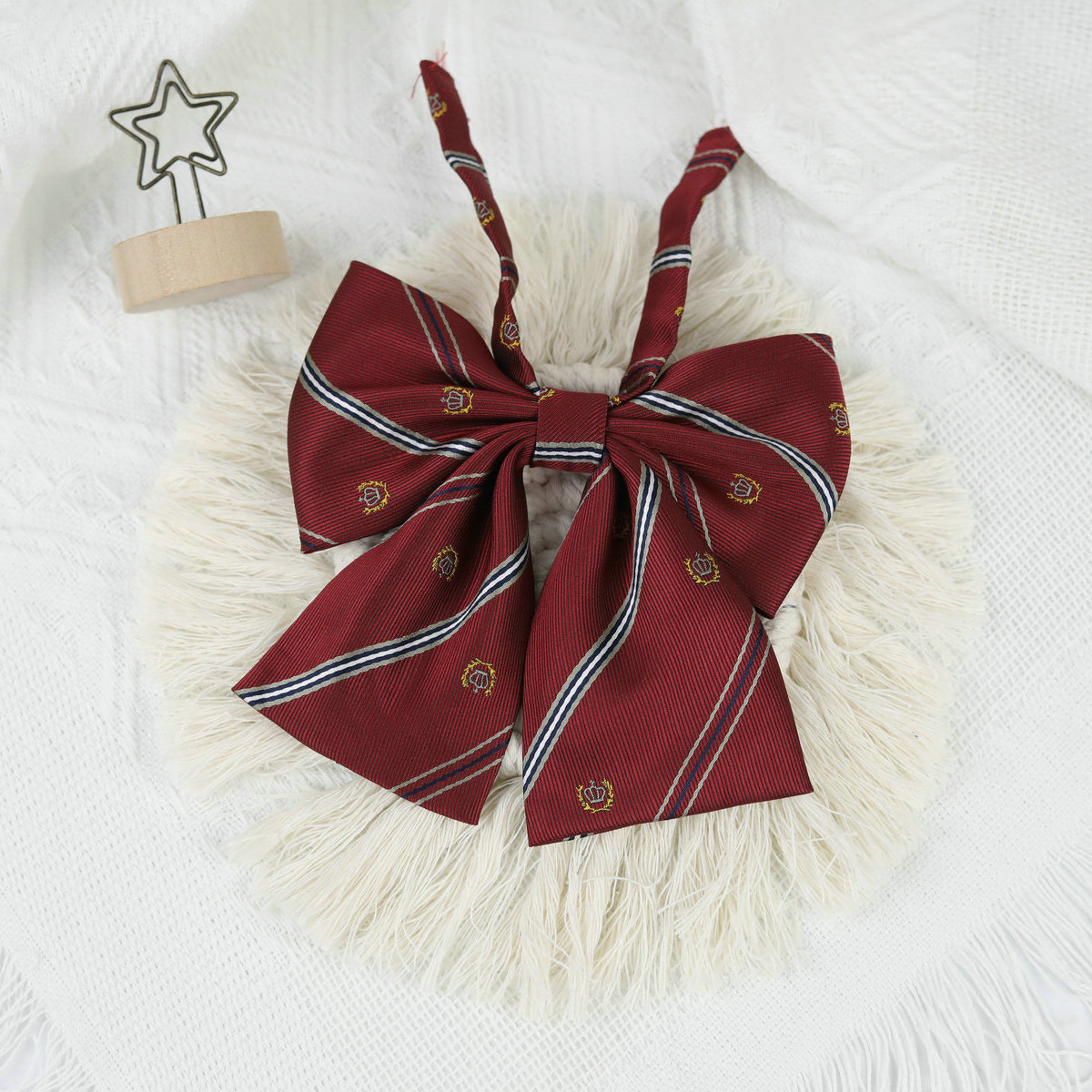 Picture of Jk Japanese Style Uniform Leather-band Free Tie Men's Bow Tie Women's All-match School Style Daily Striped Simple School Uniform