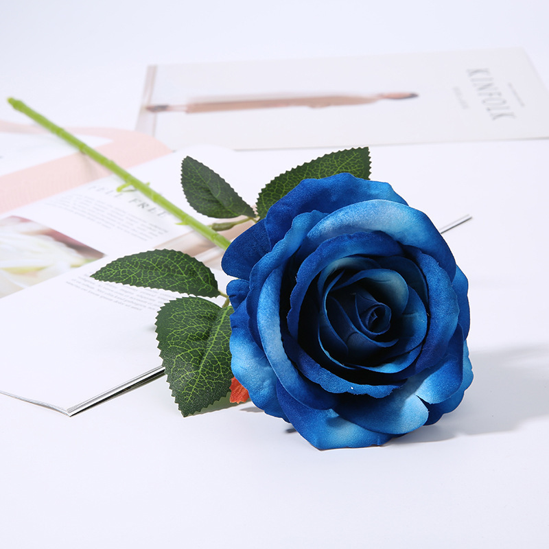 Picture of Cross-Border Supply Velvet Rose Home Decoration Wedding Bouquet Gothic Halloween Black Rose Simulated Rose