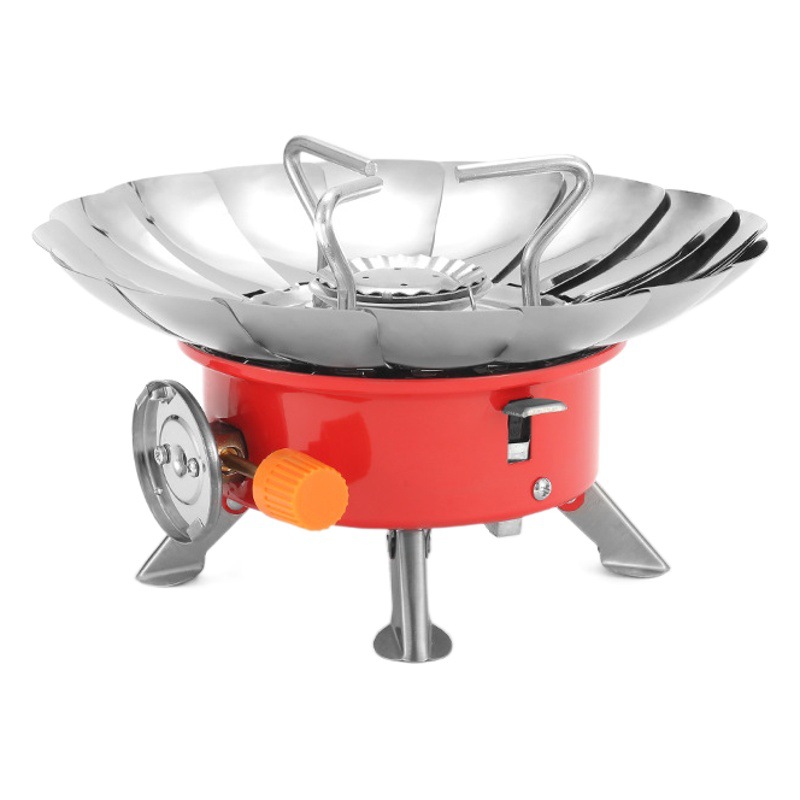 Outdoor Windproof Lotus Stove Camping Picnic Stove Outdoor Foldable Gas Stove Portable Electric Lighter Stove