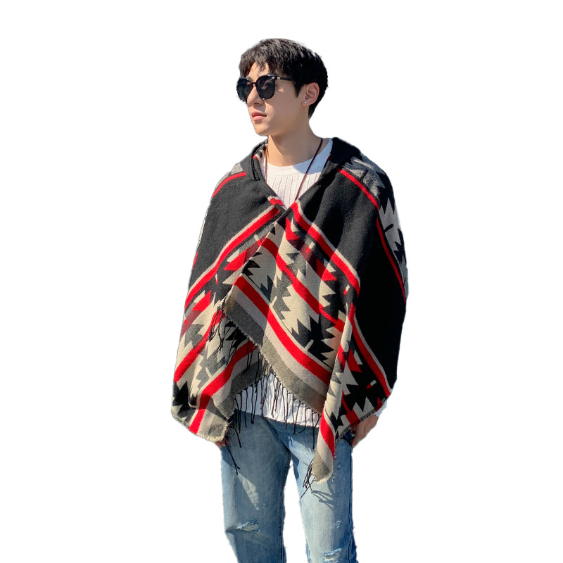 Picture of Ethnic Style Hooded Shawl Women's Yunnan Western Sichuan Travel Wear Costume Xinjiang Desert Photograph Outer Cape Cape